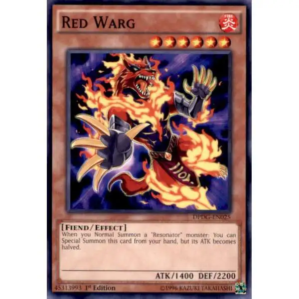 YuGiOh Trading Card Game Duelist Pack Dimensional Guardians Common Red Warg DPDG-EN025