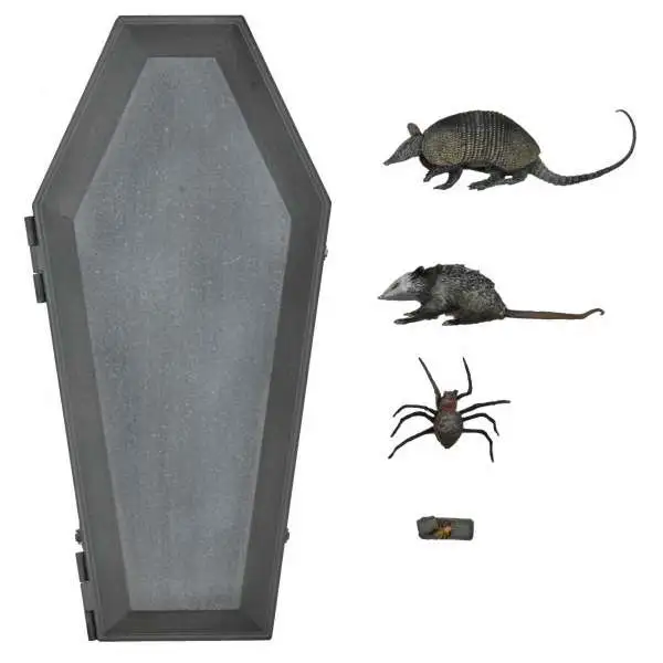 NECA Universal Monsters Dracula 7-Inch Accessory Set Pack [Coffin, Armadillo, Spider, Cricket & Opossum]
