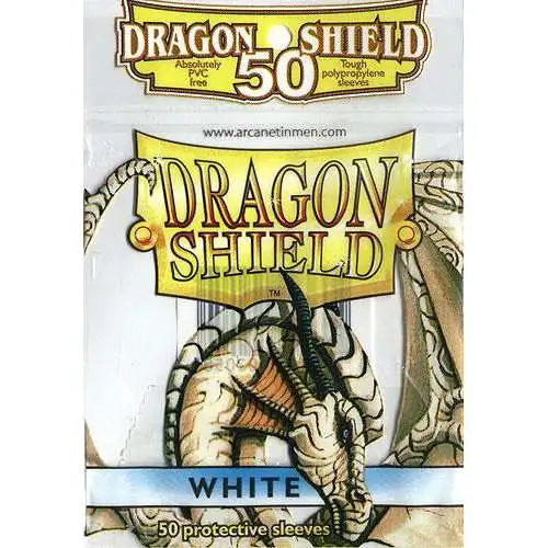 Card Supplies Dragon Shield White Standard Card Sleeves [50 Count]