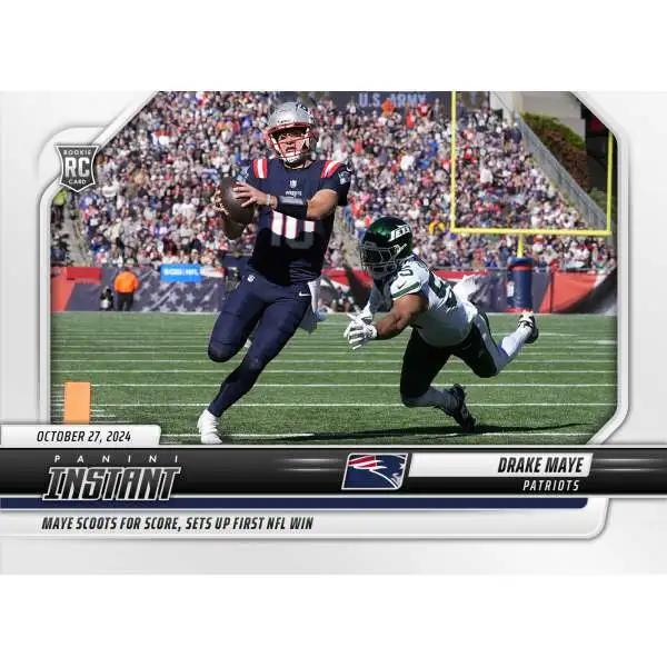 NFL New England Patriots 2024 Instant Football Drake Maye #105 [Rookie, Scoots For Score, Sets up First NFL Win]