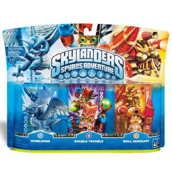 Skylanders Spyro's Adventure Whirlwind, Double Trouble & Drill Sergeant Figure 3-Pack