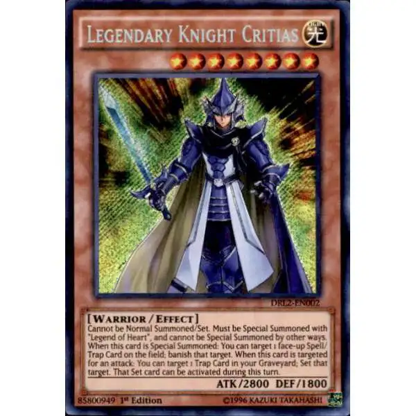 YuGiOh Trading Card Game Dragons of Legend 2 Secret Rare Legendary Knight Critias DRL2-EN002