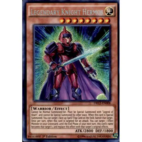 YuGiOh Trading Card Game Dragons of Legend 2 Secret Rare Legendary Knight Hermos DRL2-EN008