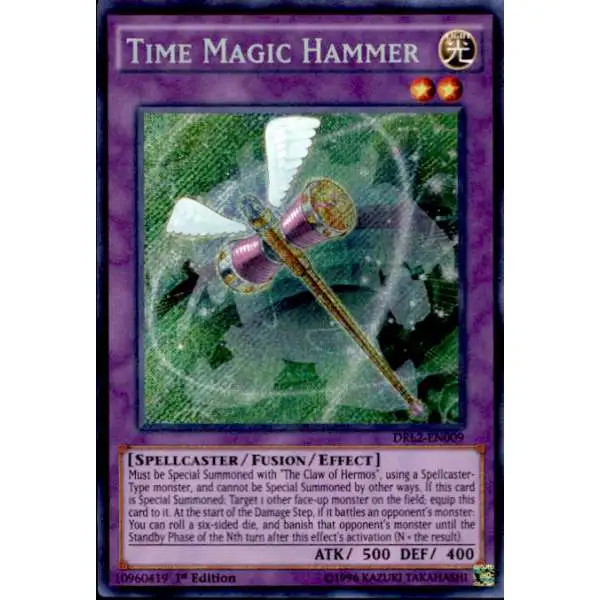 YuGiOh Trading Card Game Dragons of Legend 2 Secret Rare Time Magic Hammer DRL2-EN009