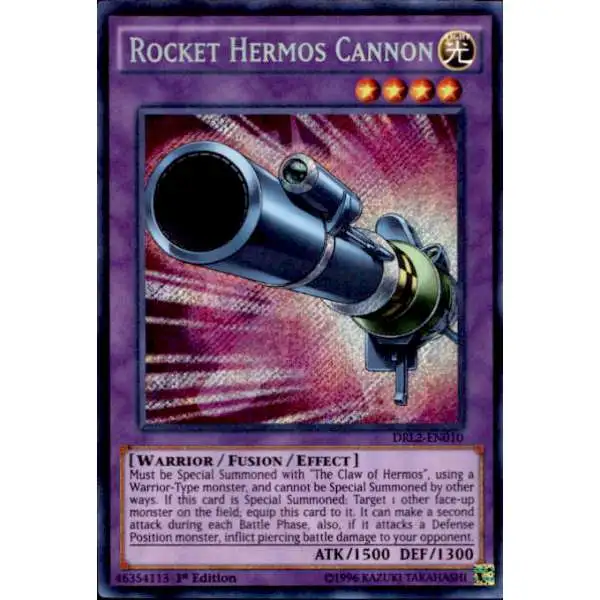 YuGiOh Trading Card Game Dragons of Legend 2 Secret Rare Rocket Hermos Cannon DRL2-EN010