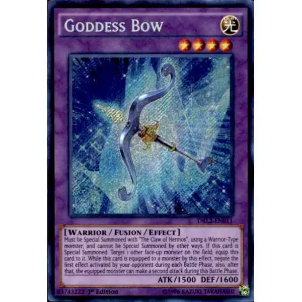 YuGiOh Trading Card Game Dragons of Legend 2 Secret Rare Goddess Bow DRL2-EN011