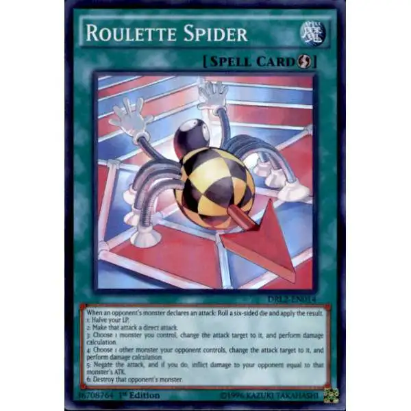 YuGiOh Trading Card Game Dragons of Legend 2 Super Rare Roulette Spider DRL2-EN014
