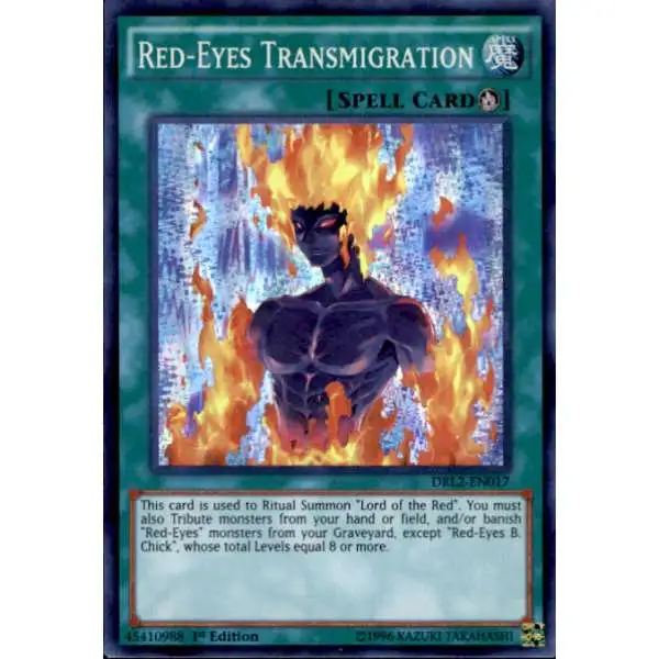 YuGiOh Trading Card Game Dragons of Legend 2 Super Rare Red-Eyes Transmigration DRL2-EN017