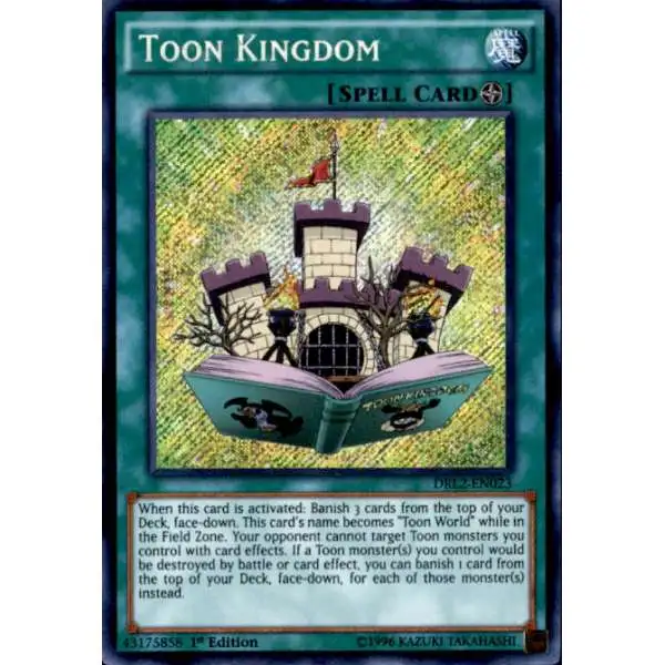 YuGiOh Trading Card Game Dragons of Legend 2 Secret Rare Toon Kingdom DRL2-EN023