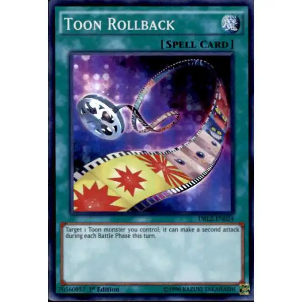 YuGiOh Trading Card Game Dragons of Legend 2 Super Rare Toon Rollback DRL2-EN024