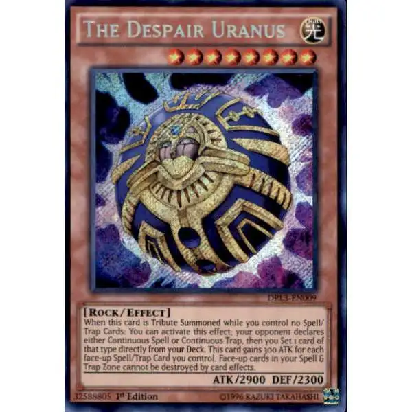 YuGiOh Trading Card Game Dragons of Legend: Unleashed Secret Rare The Despair Uranus DRL3-EN009