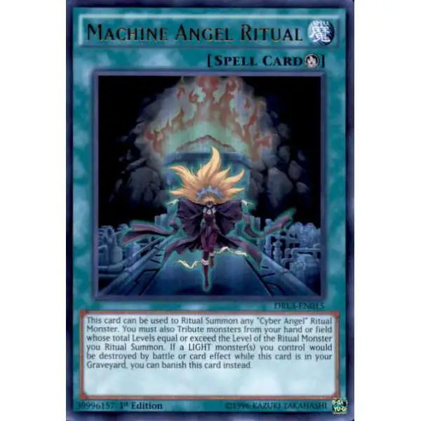 YuGiOh Trading Card Game Dragons of Legend: Unleashed Ultra Rare Machine Angel Ritual DRL3-EN015