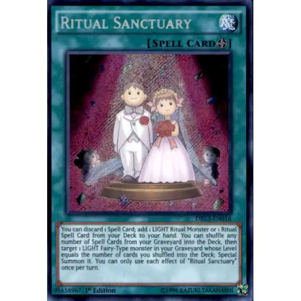 YuGiOh Trading Card Game Dragons of Legend: Unleashed Secret Rare Ritual Sanctuary DRL3-EN016