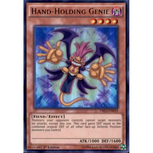 YuGiOh Trading Card Game Dragons of Legend: Unleashed Ultra Rare Hand-Holding Genie DRL3-EN019
