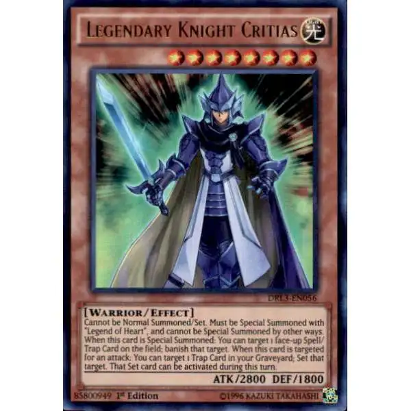 YuGiOh Trading Card Game Dragons of Legend: Unleashed Ultra Rare Legendary Knight Critias DRL3-EN056