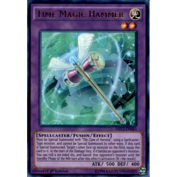 YuGiOh Trading Card Game Dragons of Legend: Unleashed Ultra Rare Time Magic Hammer DRL3-EN063
