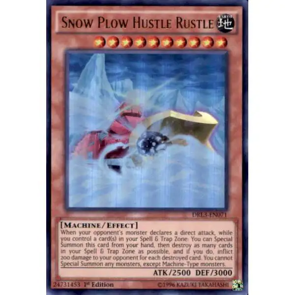 YuGiOh Trading Card Game Dragons of Legend: Unleashed Ultra Rare Snow Plow Hustle Rustle DRL3-EN071