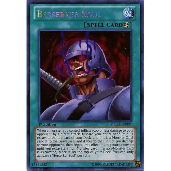 YuGiOh Trading Card Game Dragons of Legend Secret Rare Berserker Soul DRLG-EN007