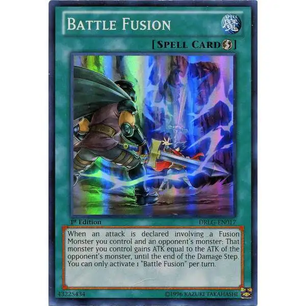 yugioh card battle fusion YU-GI-OH! English Version DESO-EN 008 D-Fusion D-Fusion (Secret Rare) 1st Edition Music Fusion Summon 1 Fusion Monster that mentions Fallen of Albaz as material from your Extra Deck YuGiOh Trading Card Game Dragons