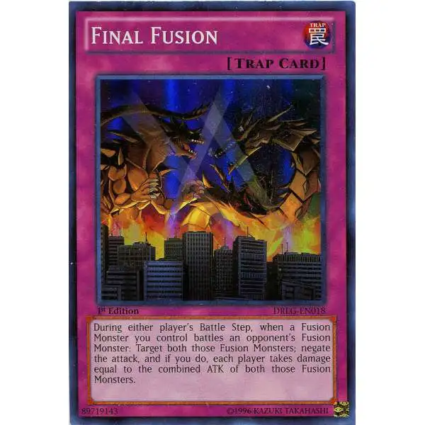 YuGiOh Trading Card Game Dragons of Legend Super Rare Final Fusion DRLG-EN018