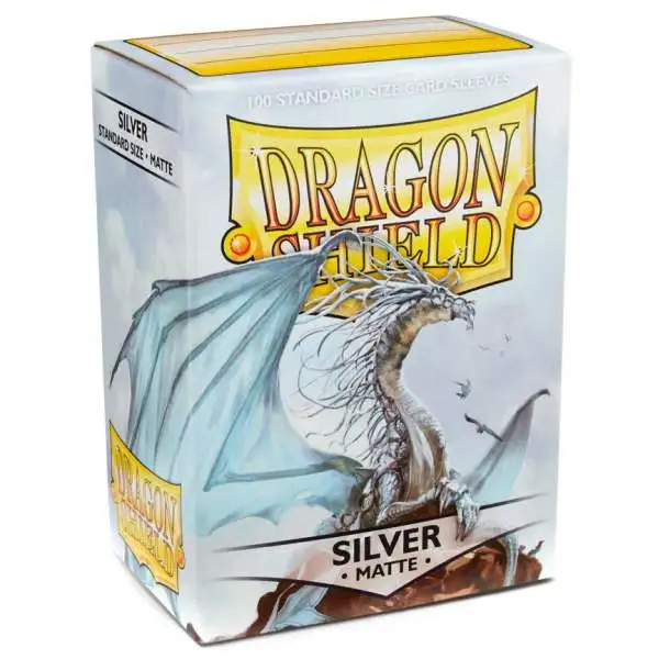 Card Supplies Dragon Shield Matte Silver Standard Card Sleeves [100 Count]