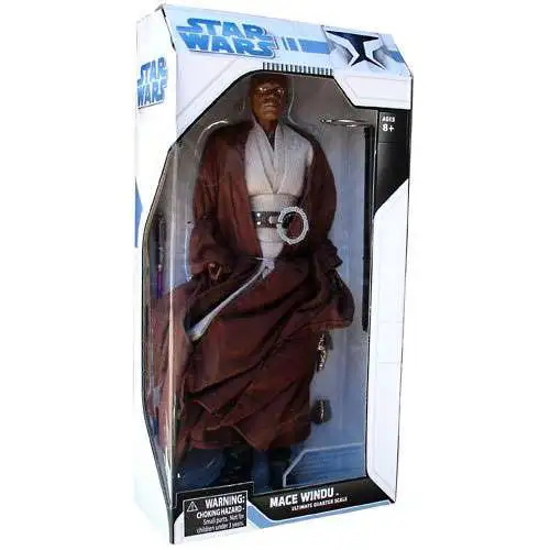 Star Wars Attack of the Clones Ultimate Quarter Scale Mace Windu Action Figure [Damaged Package]