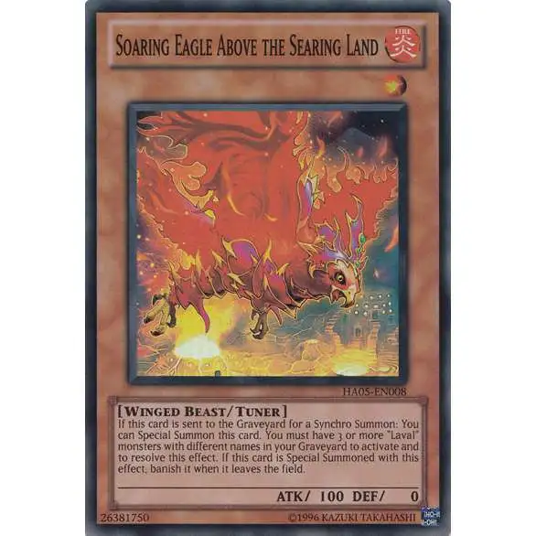 YuGiOh Duel Terminal 5 Rare Parallel Rare Soaring Eagle Above the Searing Land DT05-EN023