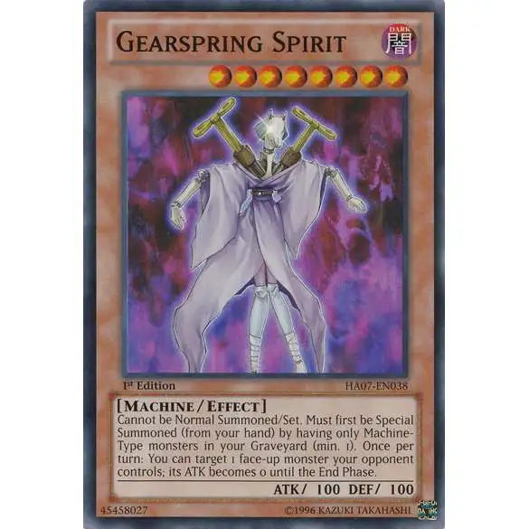 YuGiOh Duel Terminal 7 Normal Parallel Rare Gearspring Spirit DT07-EN058