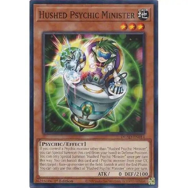 YuGiOh Trading Card Game Duelist's Advance Common Hushed Psychic Minister DUAD-EN014