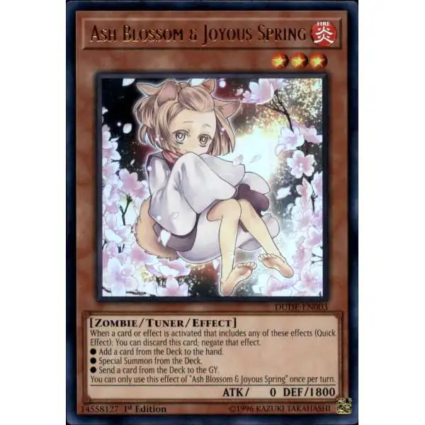 YuGiOh Duel Devastator Ultra Rare Ash Blossom & Joyous Spring DUDE-EN003 [Alternate Art]