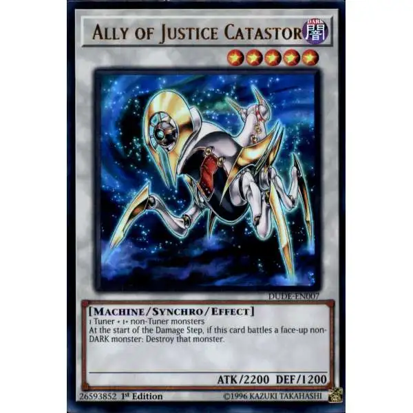 YuGiOh Duel Devastator Ultra Rare Ally of Justice Catastor DUDE-EN007