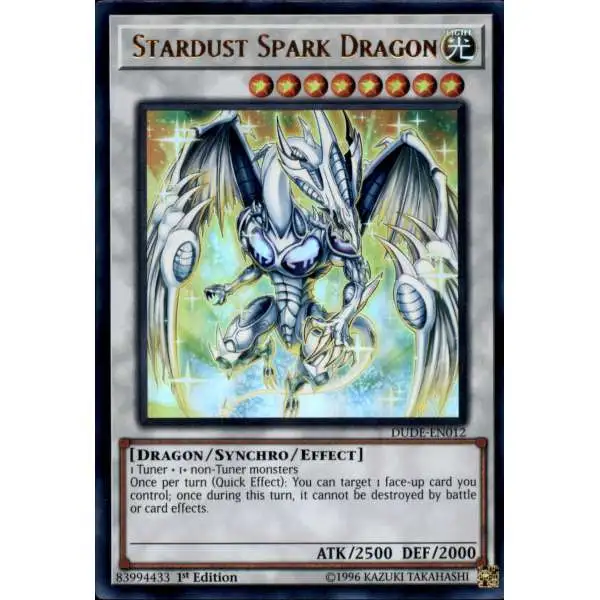 YuGiOh Duel Devastator Ultra Rare Stardust Spark Dragon DUDE-EN012