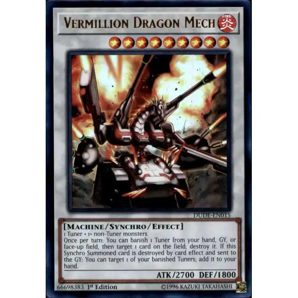 YuGiOh Duel Devastator Ultra Rare Vermillion Dragon Mech DUDE-EN015