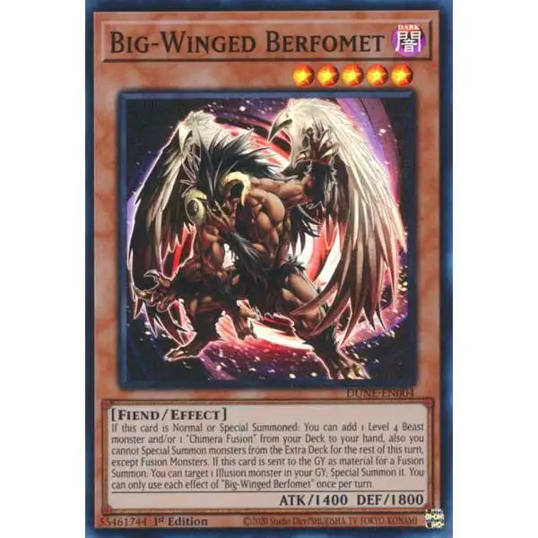 YuGiOh Trading Card Game Duelist Nexus Super Rare Big-Winged Berfomet DUNE-EN004