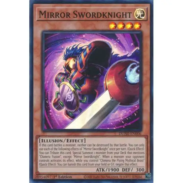 YuGiOh Trading Card Game Duelist Nexus Super Rare Mirror Swordknight DUNE-EN006