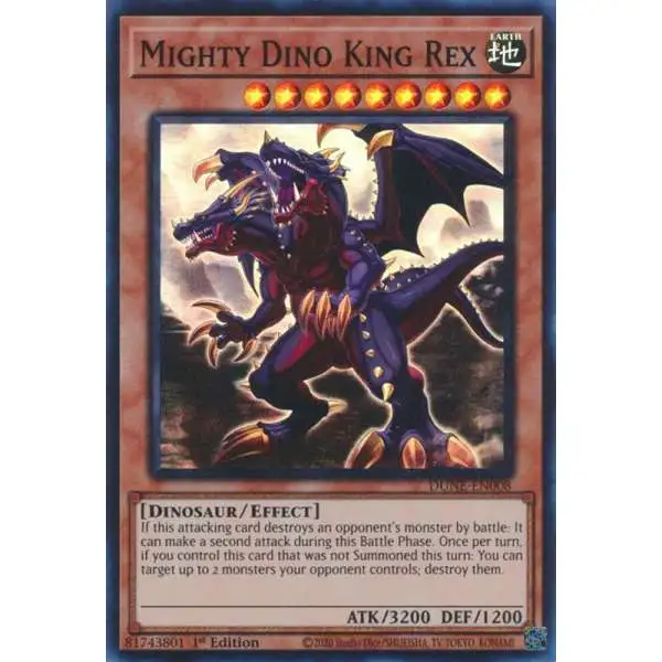 YuGiOh Trading Card Game Duelist Nexus Super Rare Mighty Dino King Rex DUNE-EN008