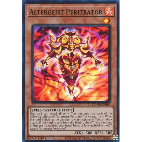 YuGiOh Trading Card Game Duelist Nexus Super Rare Altergeist Peritrator DUNE-EN010