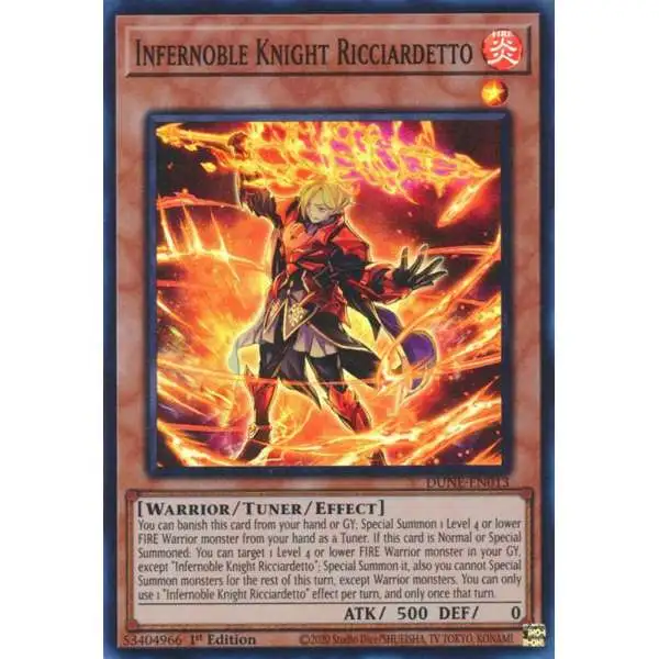 YuGiOh Trading Card Game Duelist Nexus Super Rare Infernoble Knight Ricciardetto DUNE-EN013