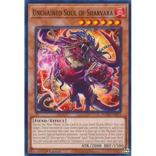 YuGiOh Trading Card Game Duelist Nexus Common Unchained Soul of Sharvara DUNE-EN019