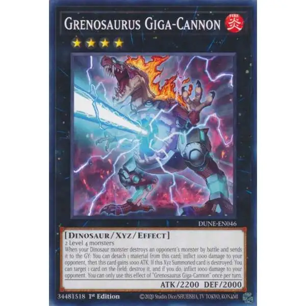 yugioh dinosaur xyz cards Yu-Gi-Oh! - Grenosaurus Super Rare YuGiOh Trading Card Game Duelist
