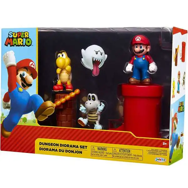 World of Nintendo Super Mario Dungeon 2.5-Inch Diorama Set [Mario, Koopa Troopa & Dry Bones]