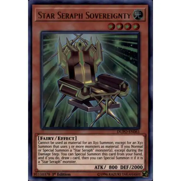 YuGiOh Duel Power Ultra Rare Star Seraph Sovereignty DUPO-EN061