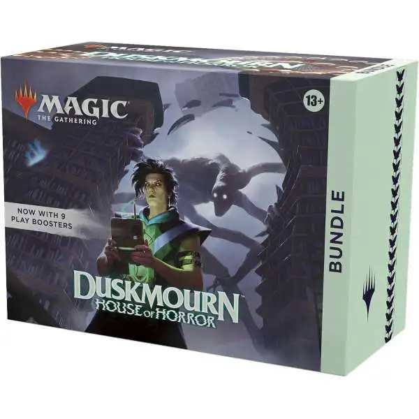 MtG Duskmourn: House of Horror Bundle [9 Duskmourn Play Boosters, 1 Foil Alt-Art Card, 30 Land Cards 15 Foil, 15 Nonfoil]