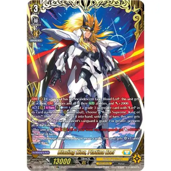 Cardfight Vanguard Trading Card Game Super Brave Detonation FFR Blazing Lion, Platina Ezel DZ-BT09/FFR11EN
