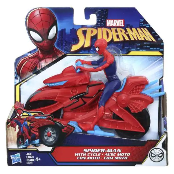Marvel Spider-Man Into the SpiderVerse Spider-Man with Cycle Action Figure & Vehicle