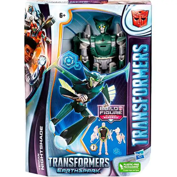 Transformers Earthspark Build Dr. Meridian "Mandroid" Terran Nightshade Deluxe Action Figure (Pre-Order ships September)
