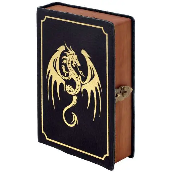 Dungeons & Dragons Spellbook Chest [Onyx Leather, Gold Winged Dragon Art, Gold Foil, Card Foam]