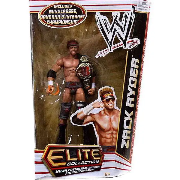 WWE Wrestling Elite Collection Series 17 Zack Ryder Action Figure [Sunglasses, Bandana & Internet Championship Belt, Damaged Package]