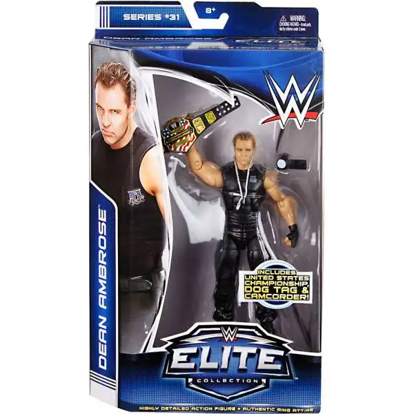 WWE Wrestling Elite Collection Series 31 Dean Ambrose Action Figure [United States Championship, Dog Tag & Camcorder]