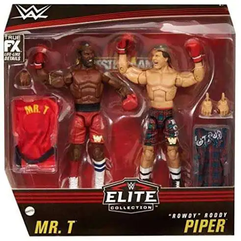 WWE Wrestling Elite Collection Mr. T & "Rowdy" Roddy Piper Action Figure 2-Pack